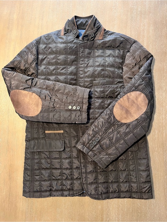 Tailorbyrd Other - Taylorbyrd Quilted XL Brown Jacket Mens Jacket Removable Collar